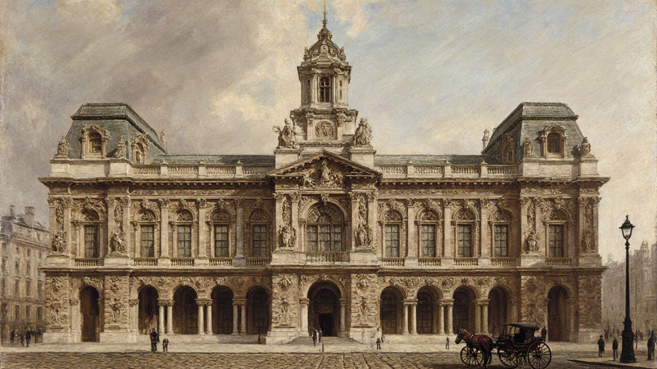 Victoria and Albert Museum with terracotta façade and arched loggias in 19th-century London