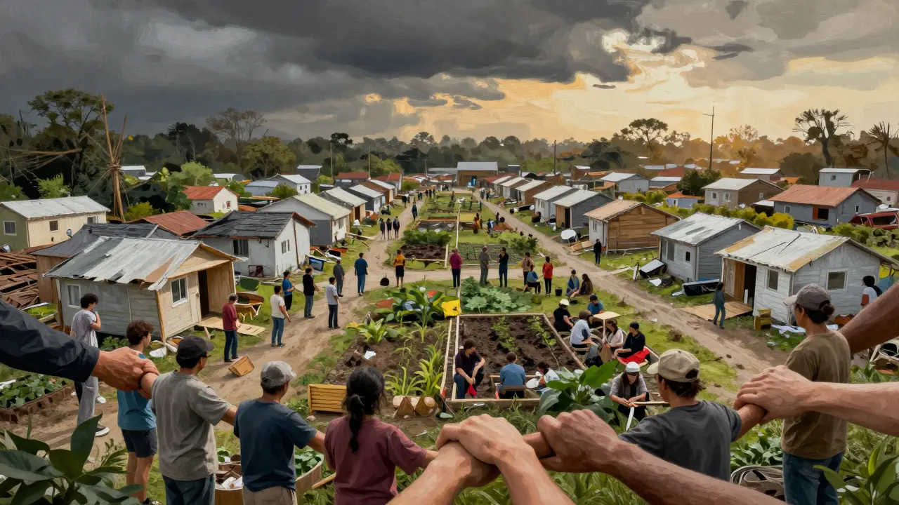 Community gathering space during post-disaster recovery period