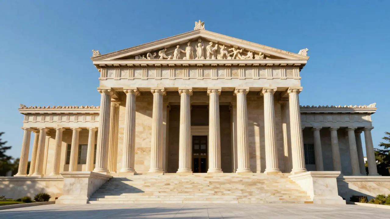 Greek Revival building mirroring ancient Greek temple design